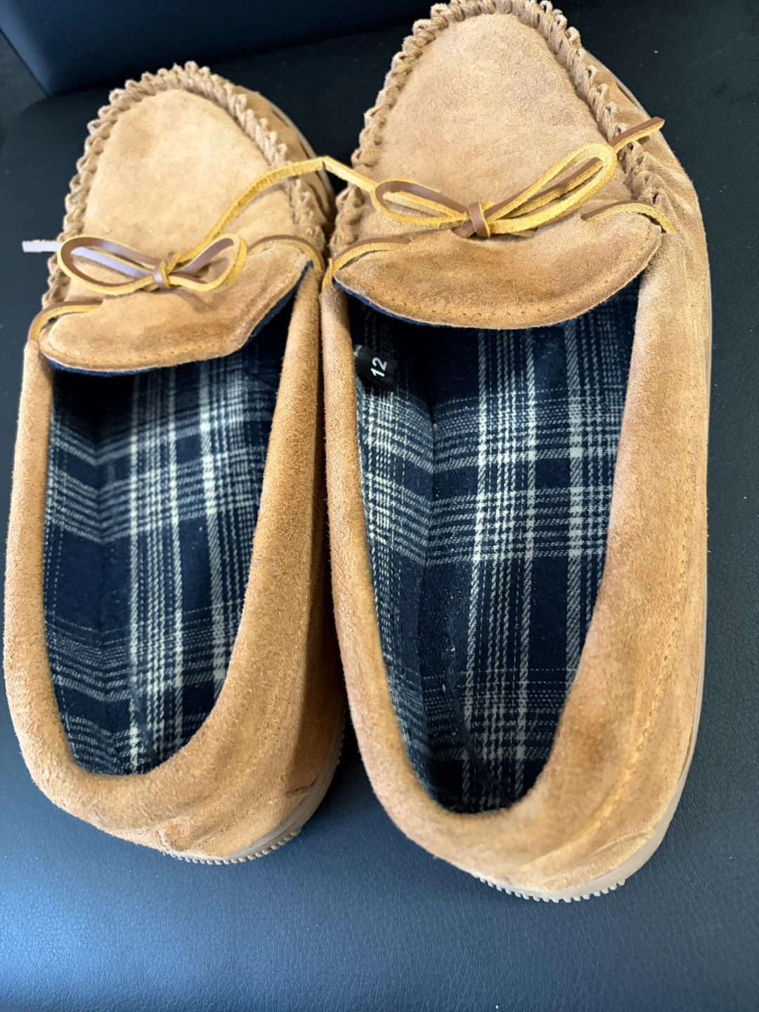 Brown Suede Moccasin Shoes Size 12 - photo 2