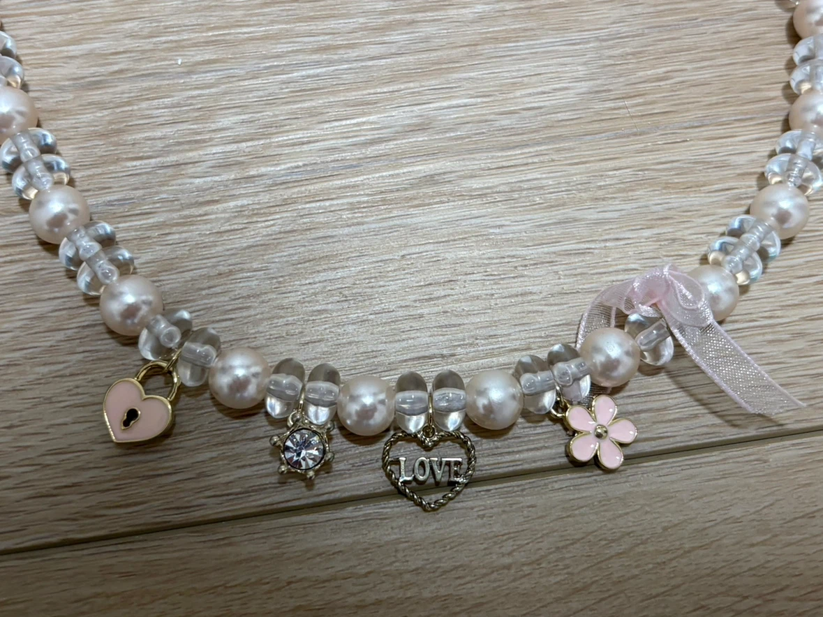 From Japan harajuku Pearl Charm Lolita Necklace Heart - photo 2