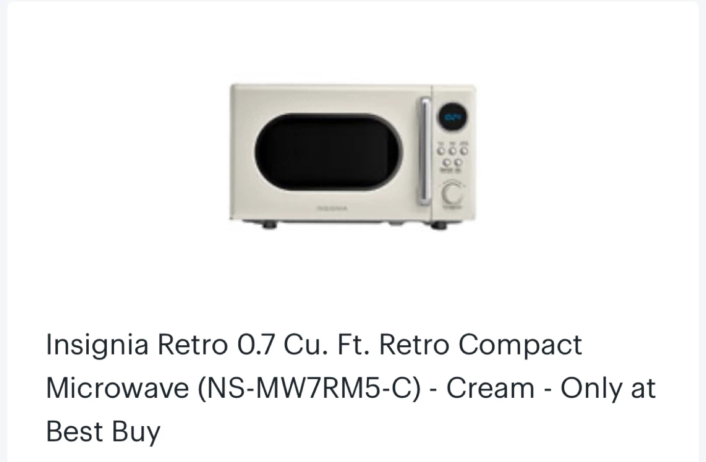 Insignia Retro Compact Microwave 0.7 Cu Ft (Cream) - photo 3