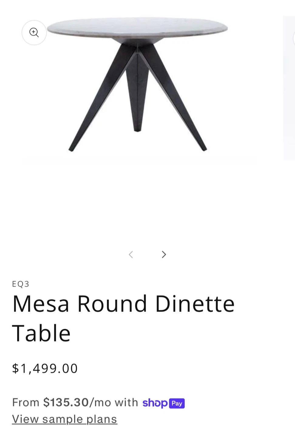 EQ3 Mesa Round Dinette Table - photo 3