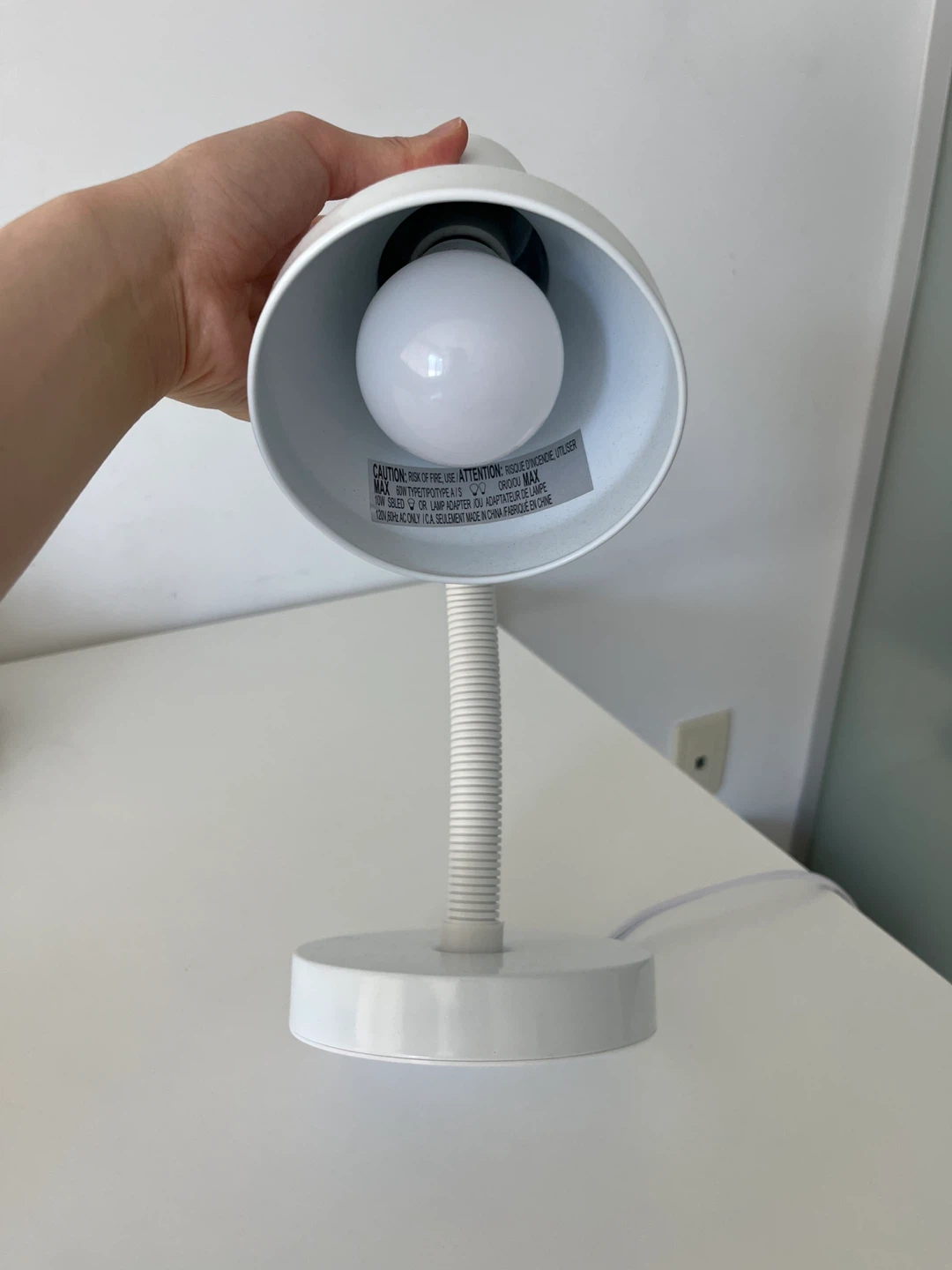 White Adjustable Desk Lamp - photo 2