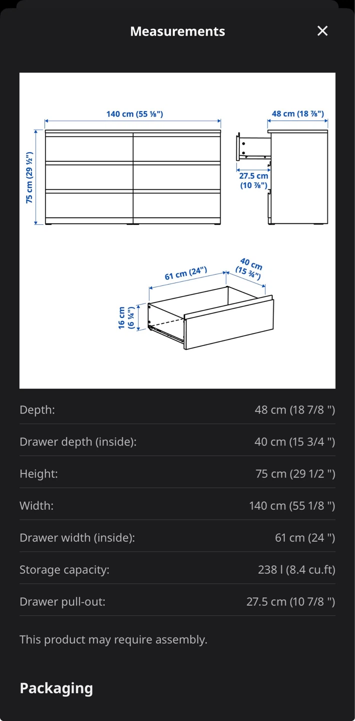 IKEA STORKLINTA 6-Drawer Dresser -Like New- Moving Sale - photo 3