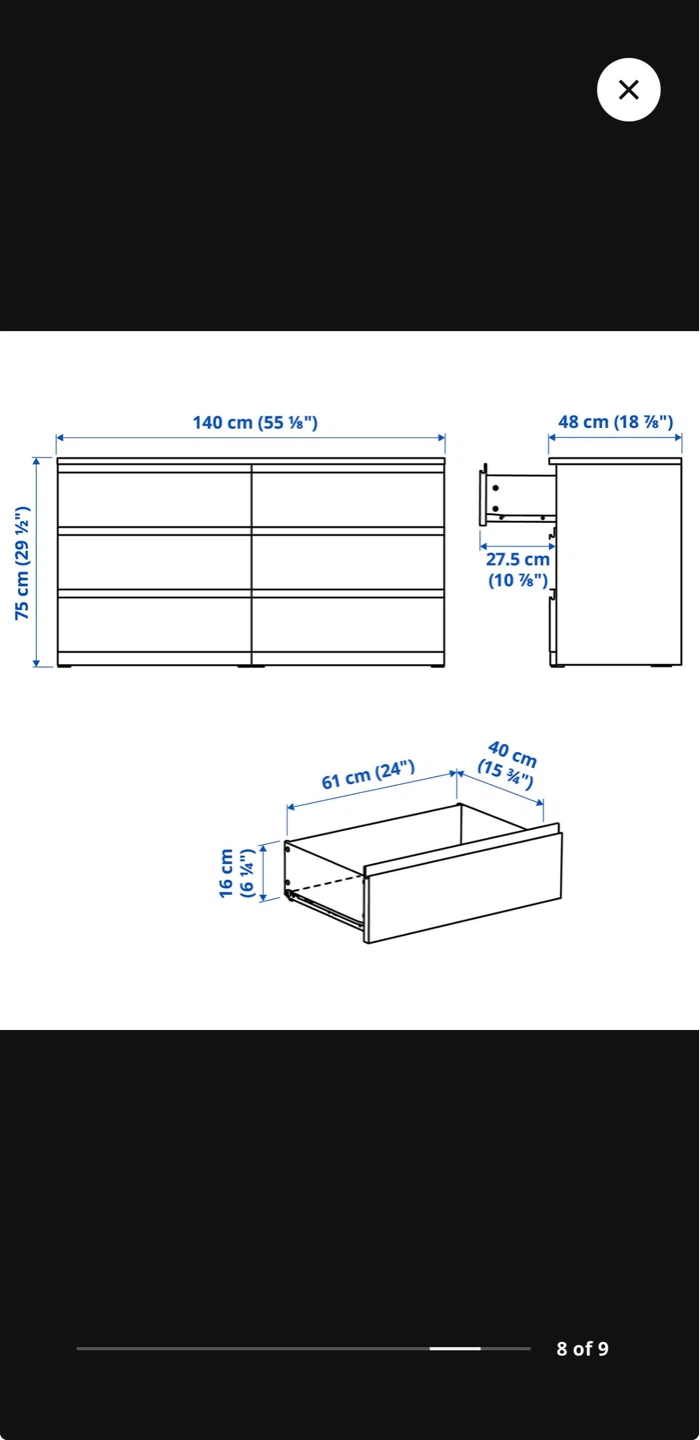 IKEA STORKLINTA 6-Drawer Dresser -Like New- Moving Sale - photo 4