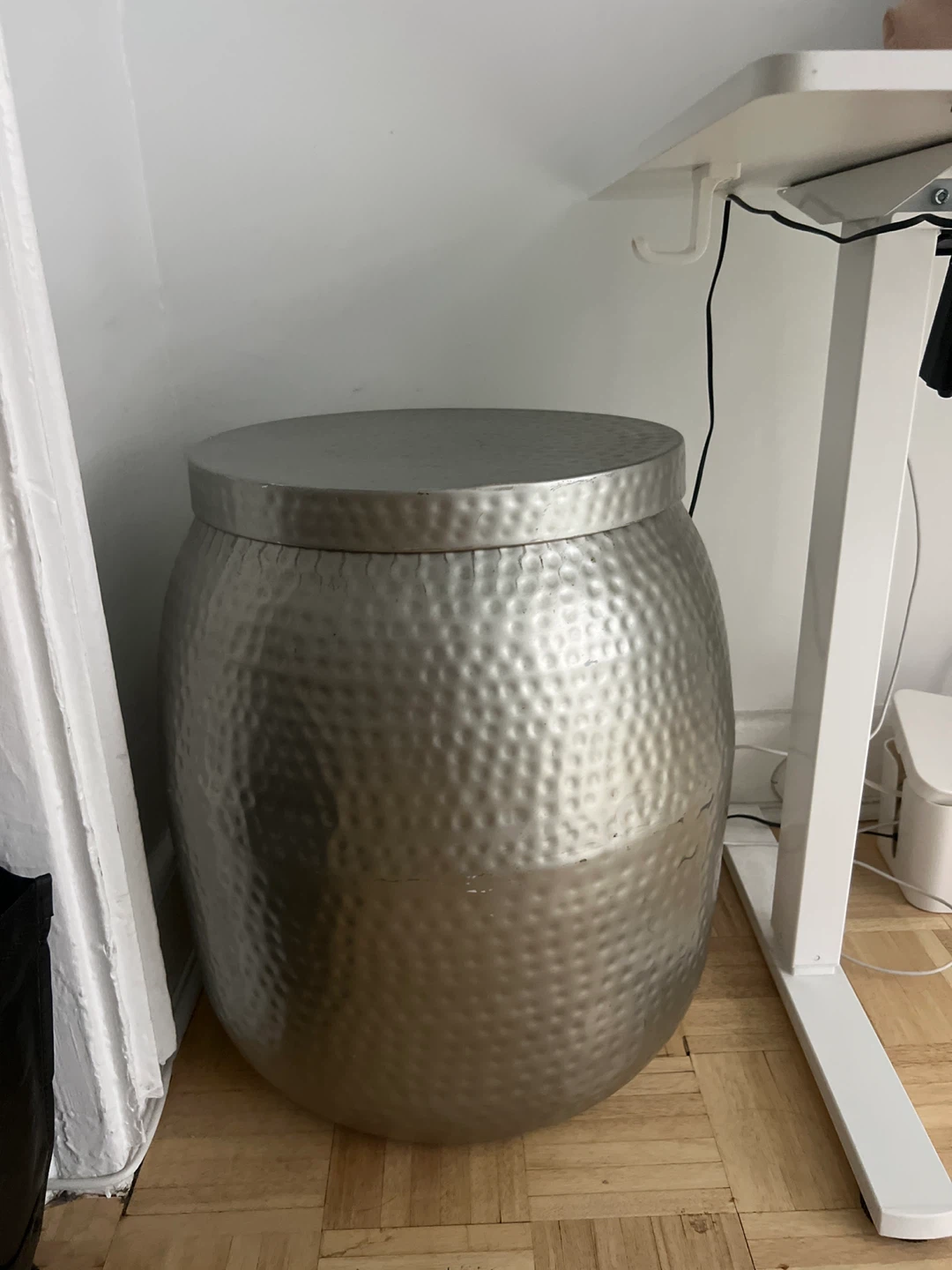 Metal Storage Ottoman/Side Table