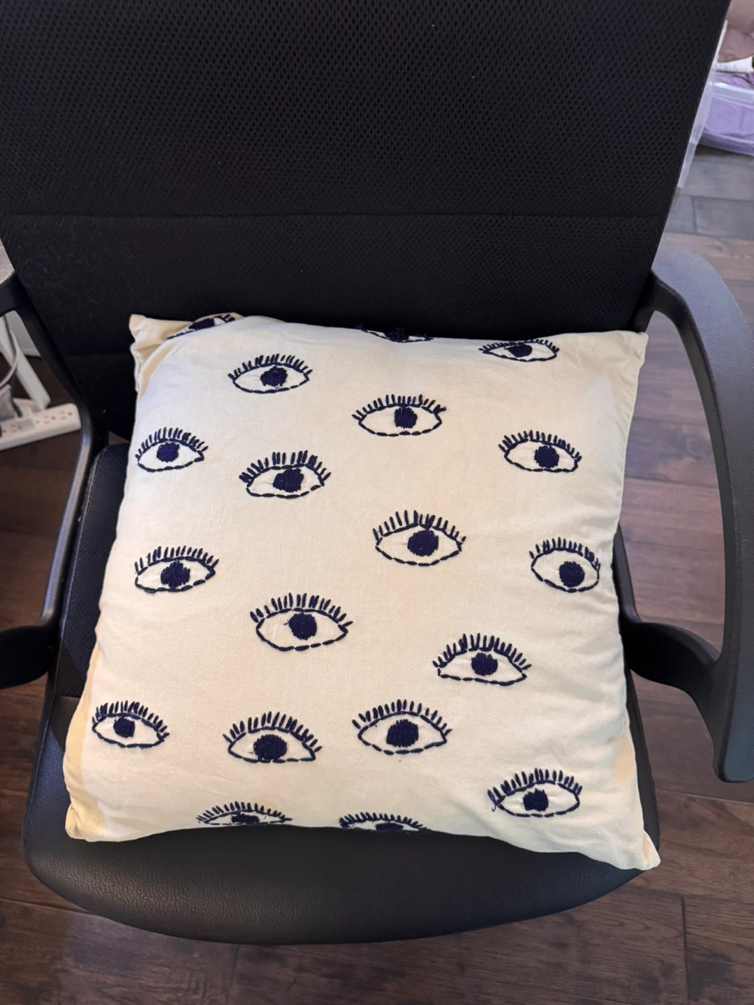 Embroidered Eye Throw Pillow