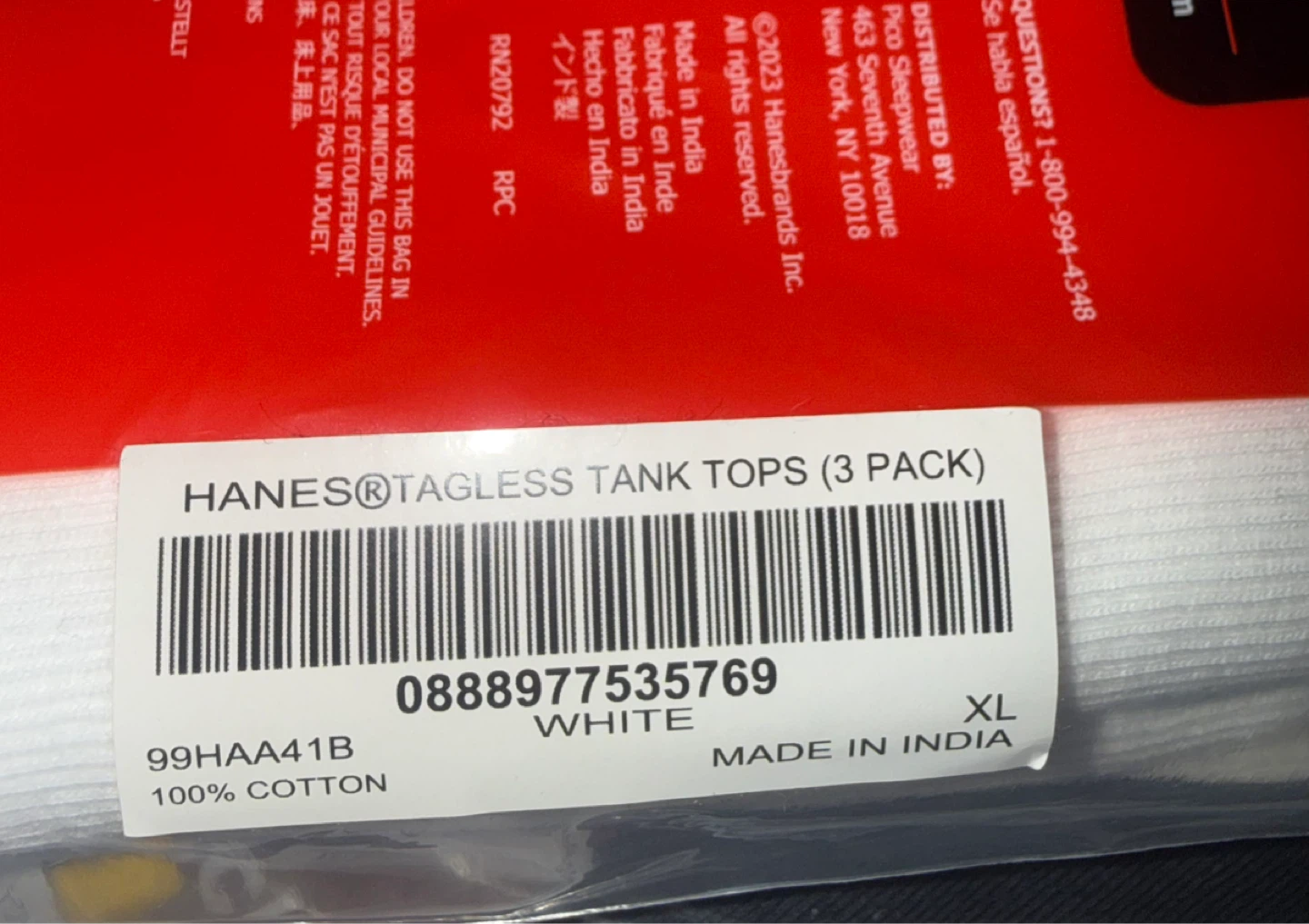 Supreme Hanes Tagless Tank Tops (3 Pack) - XL - photo 3
