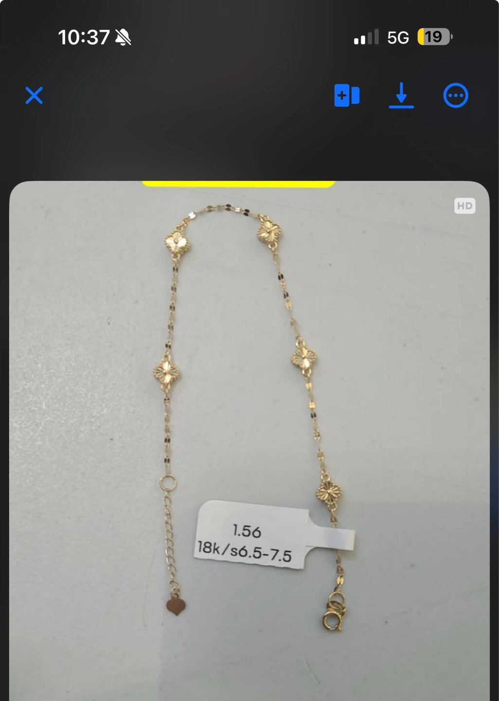 18k Gold Clover Bracelet