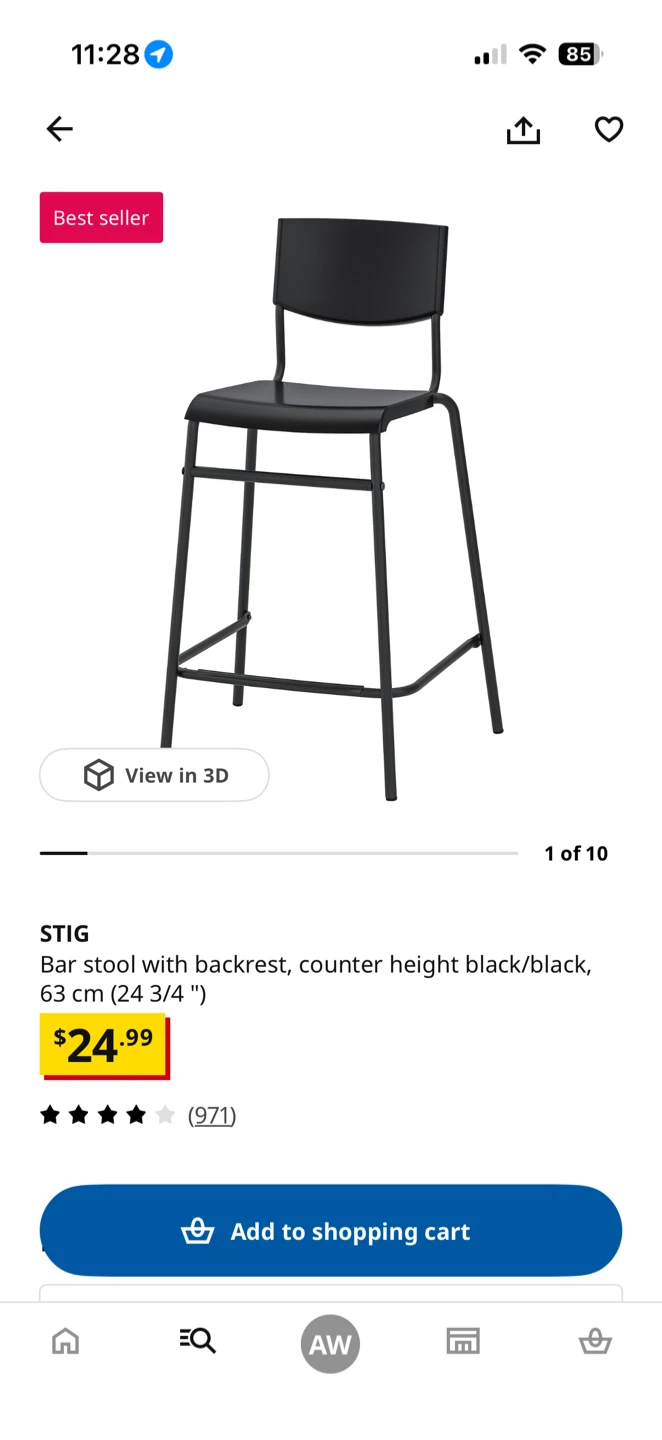 Moving Out Sale: 2 black bar stools - photo 2
