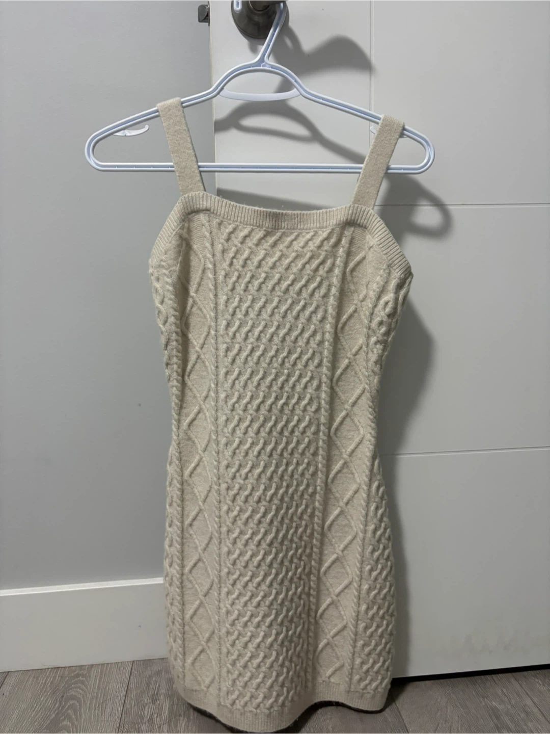 Cream Cable Knit Sweater Dress with Bolero