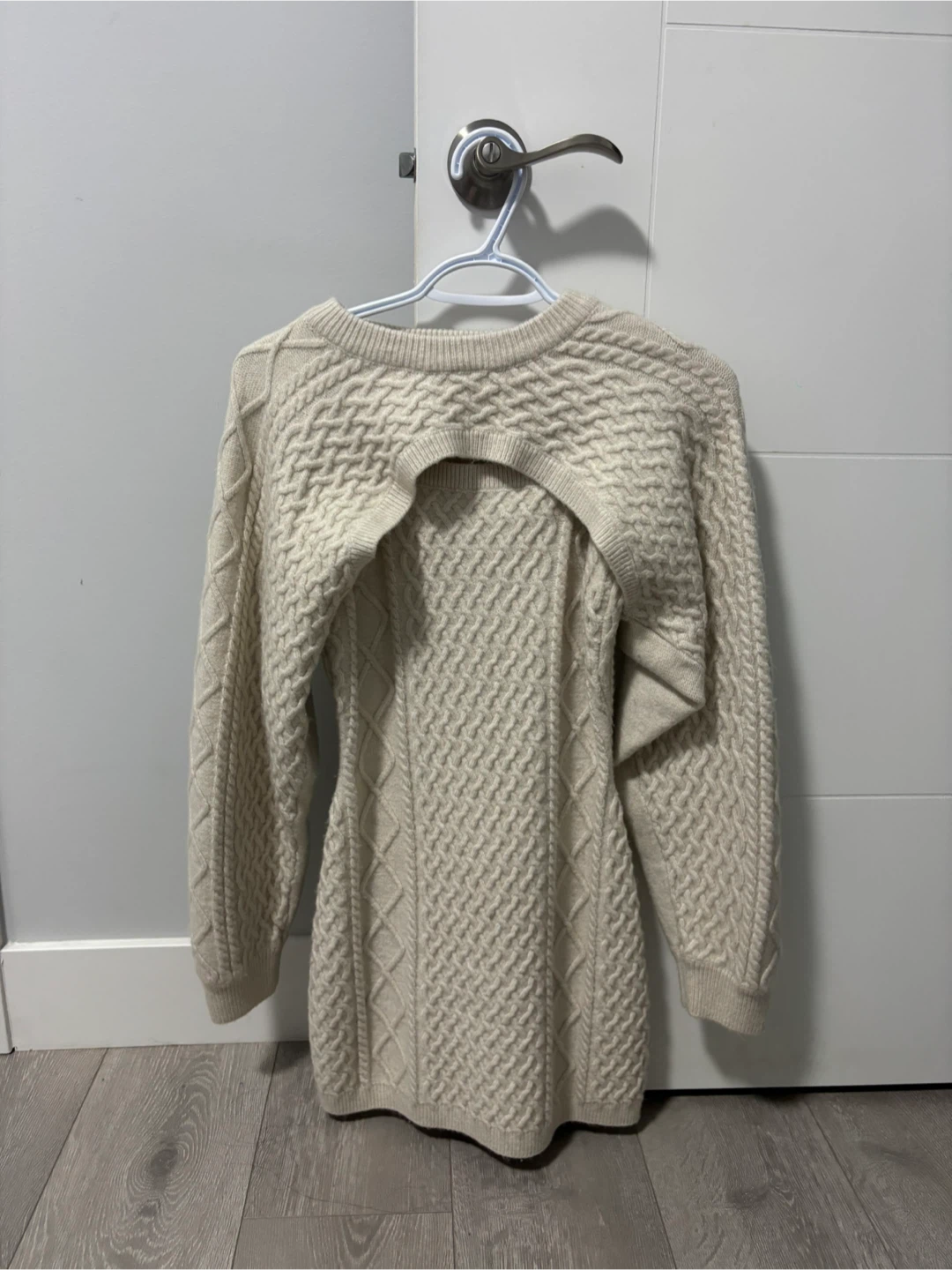 Cream Cable Knit Sweater Dress with Bolero - photo 2
