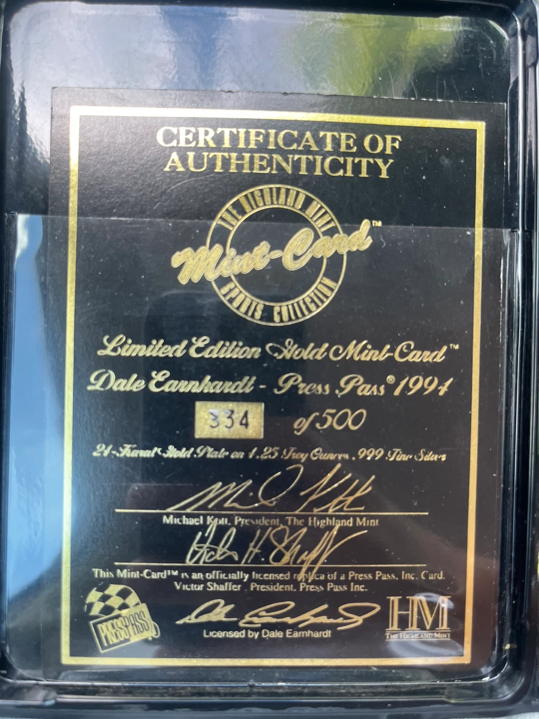Highland Mint Dale Earnhardt 4.25 Troy oz silver card - photo 2