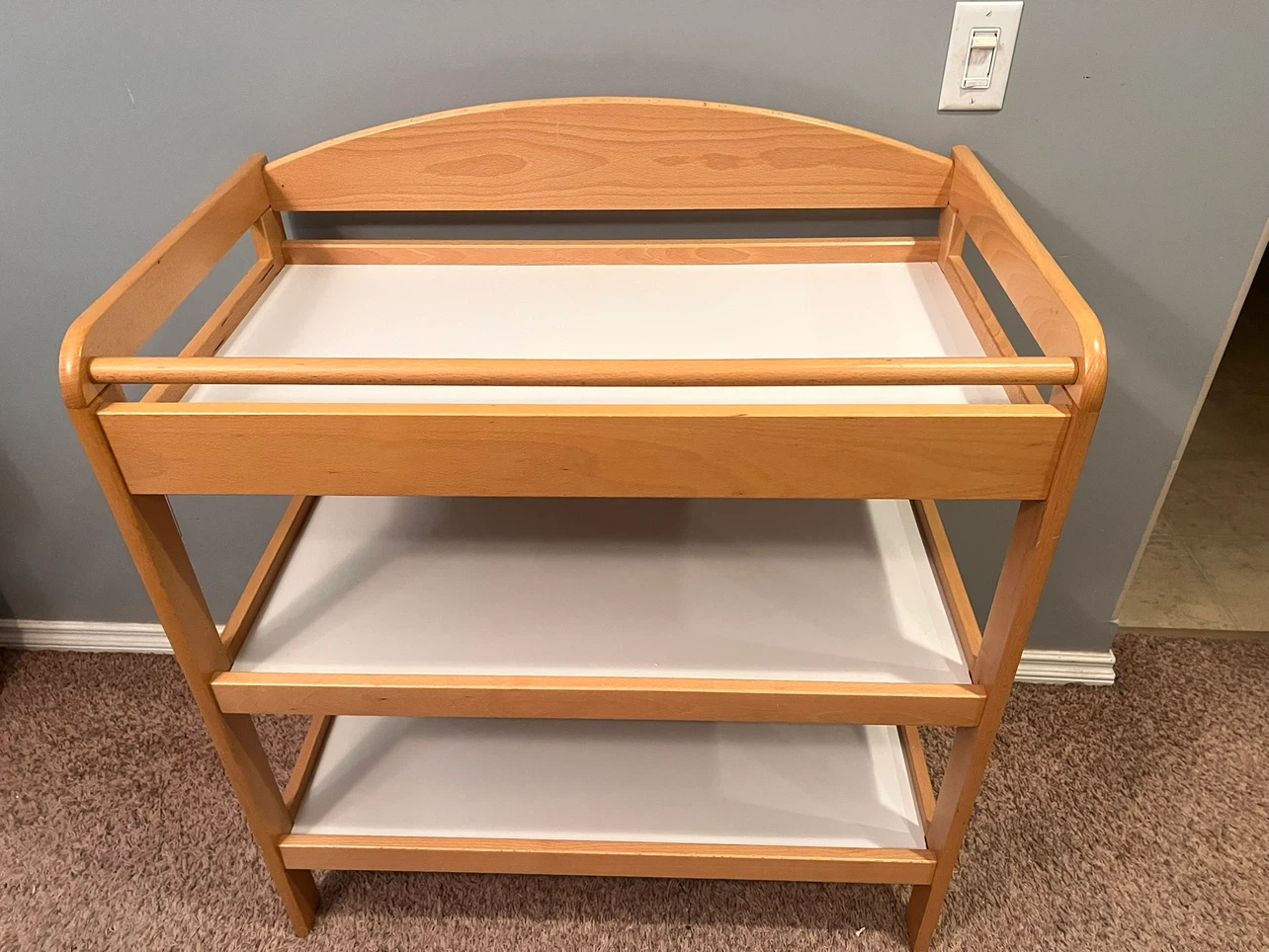 Wooden Changing Table with Shelves - photo 2