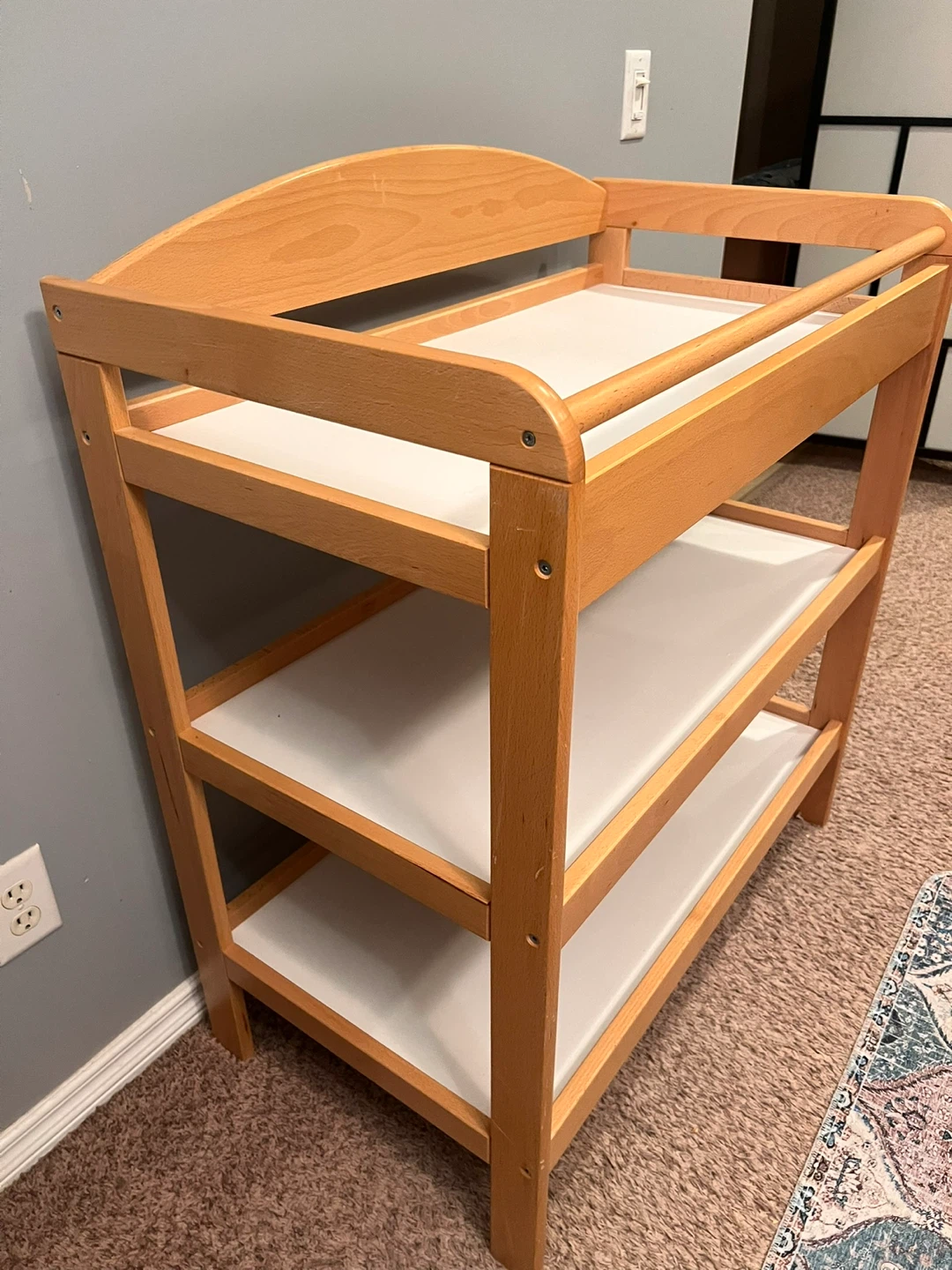 Wooden Changing Table with Shelves - photo 3