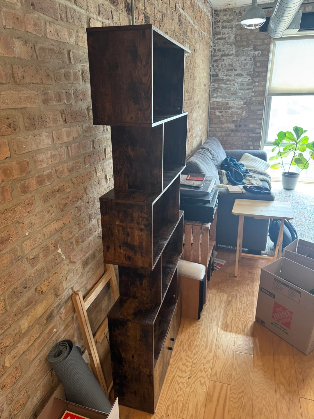 Rustic Wood Bookcase Shelf Unit - photo 2