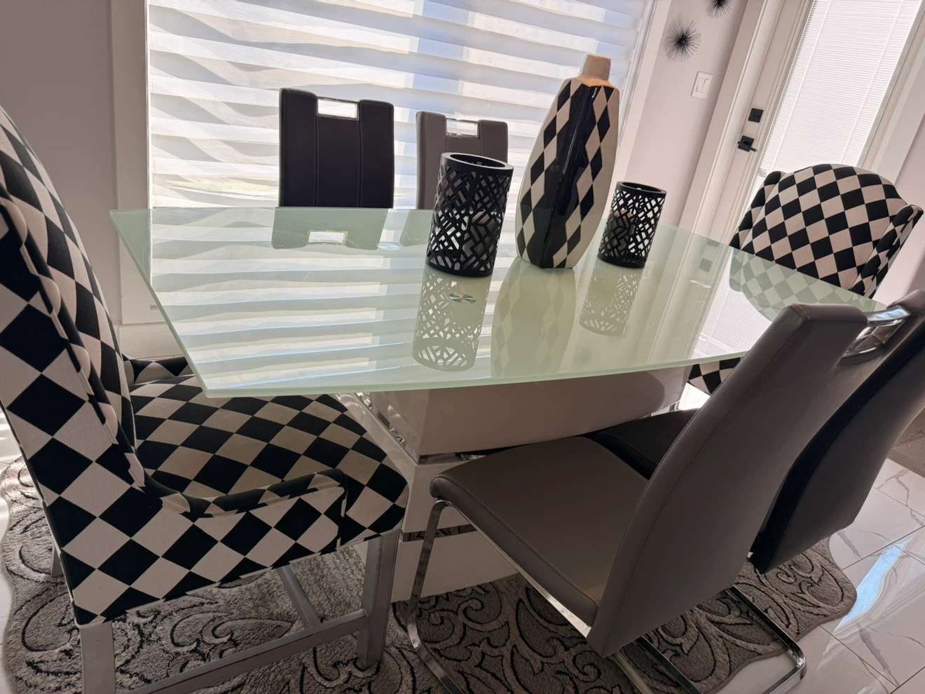 Modern Dining Table with Glass Top - photo 2