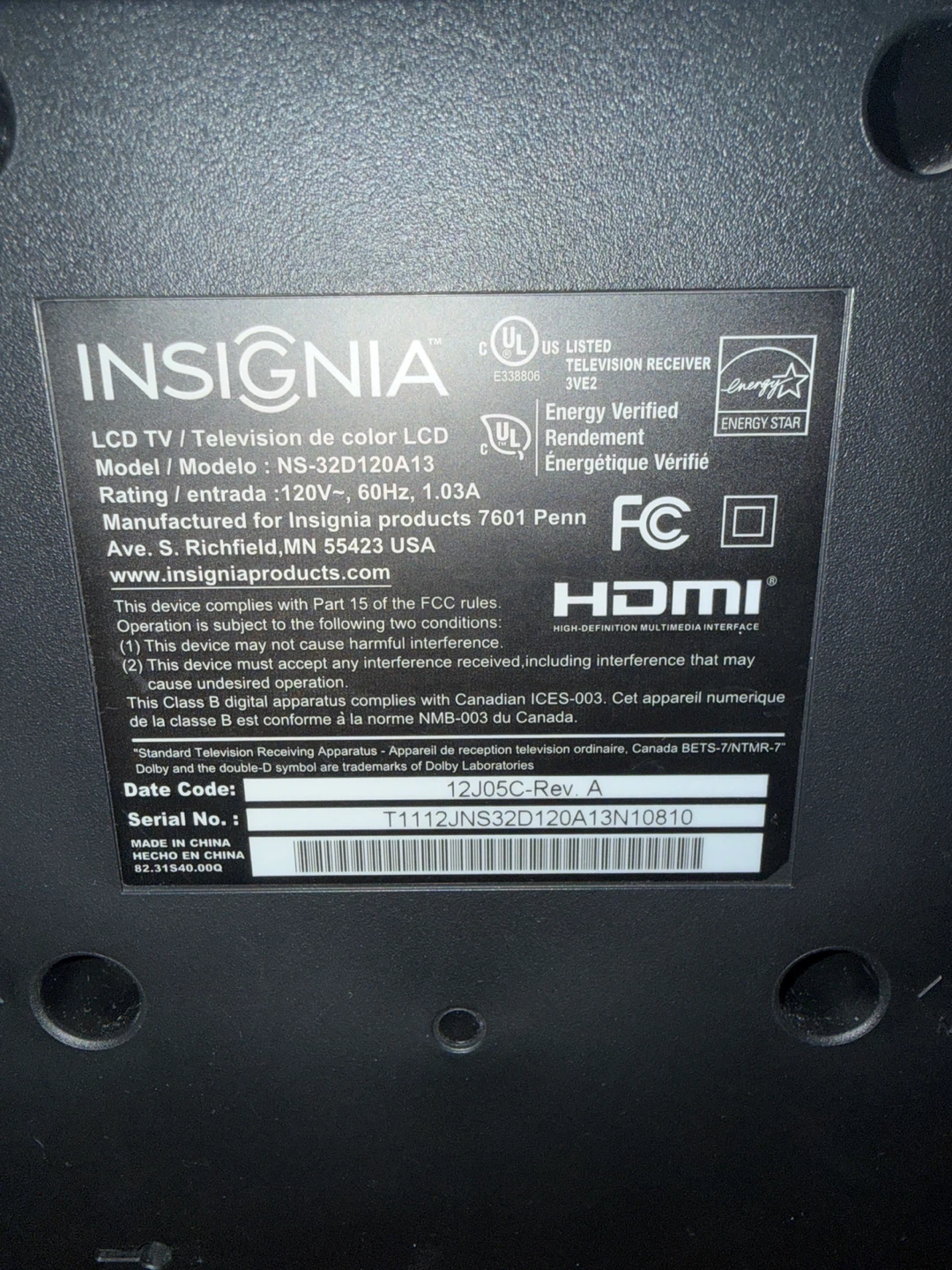 Insignia 32” TV - photo 5