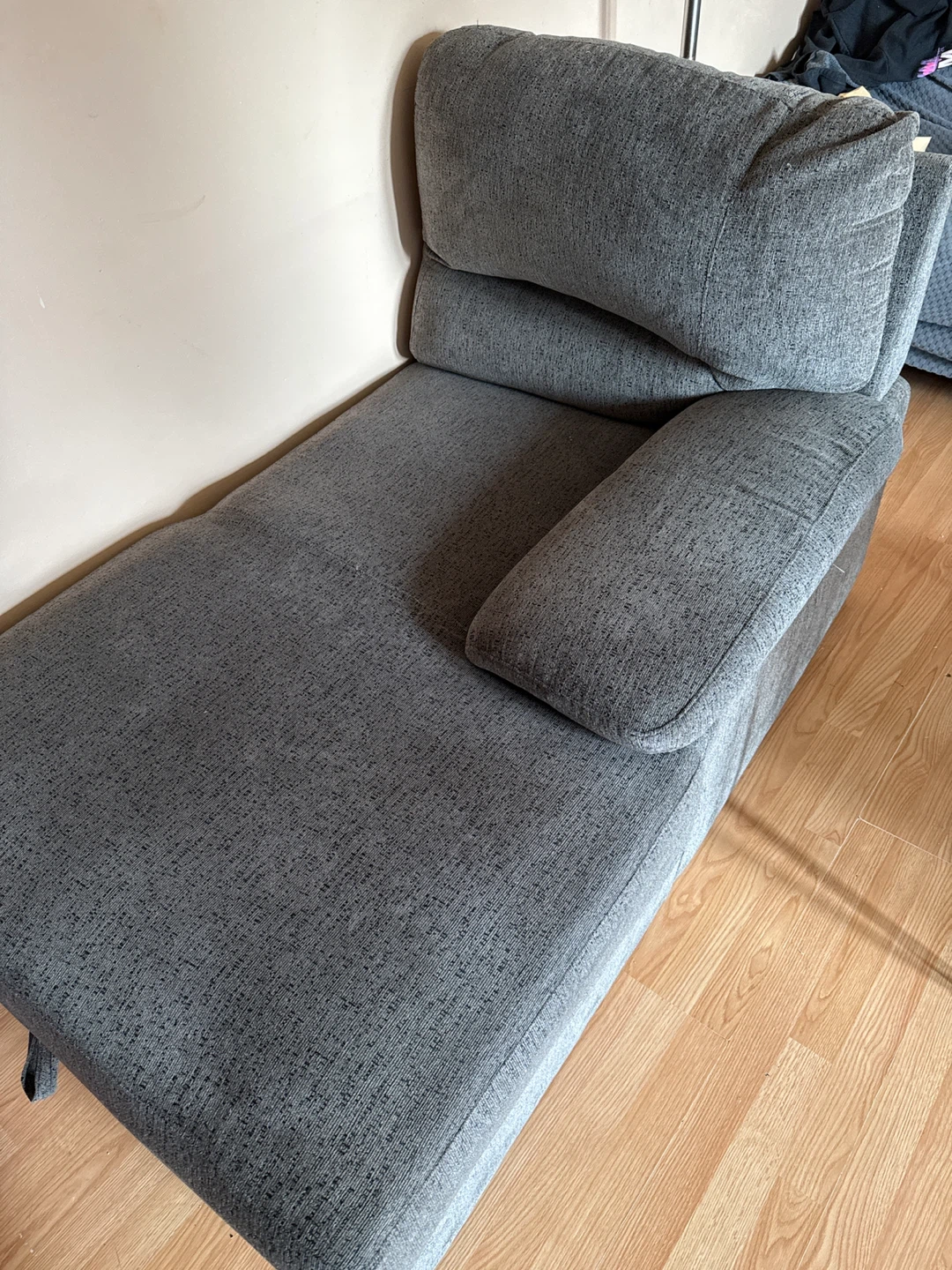 Grey Chaise Lounge with Storage