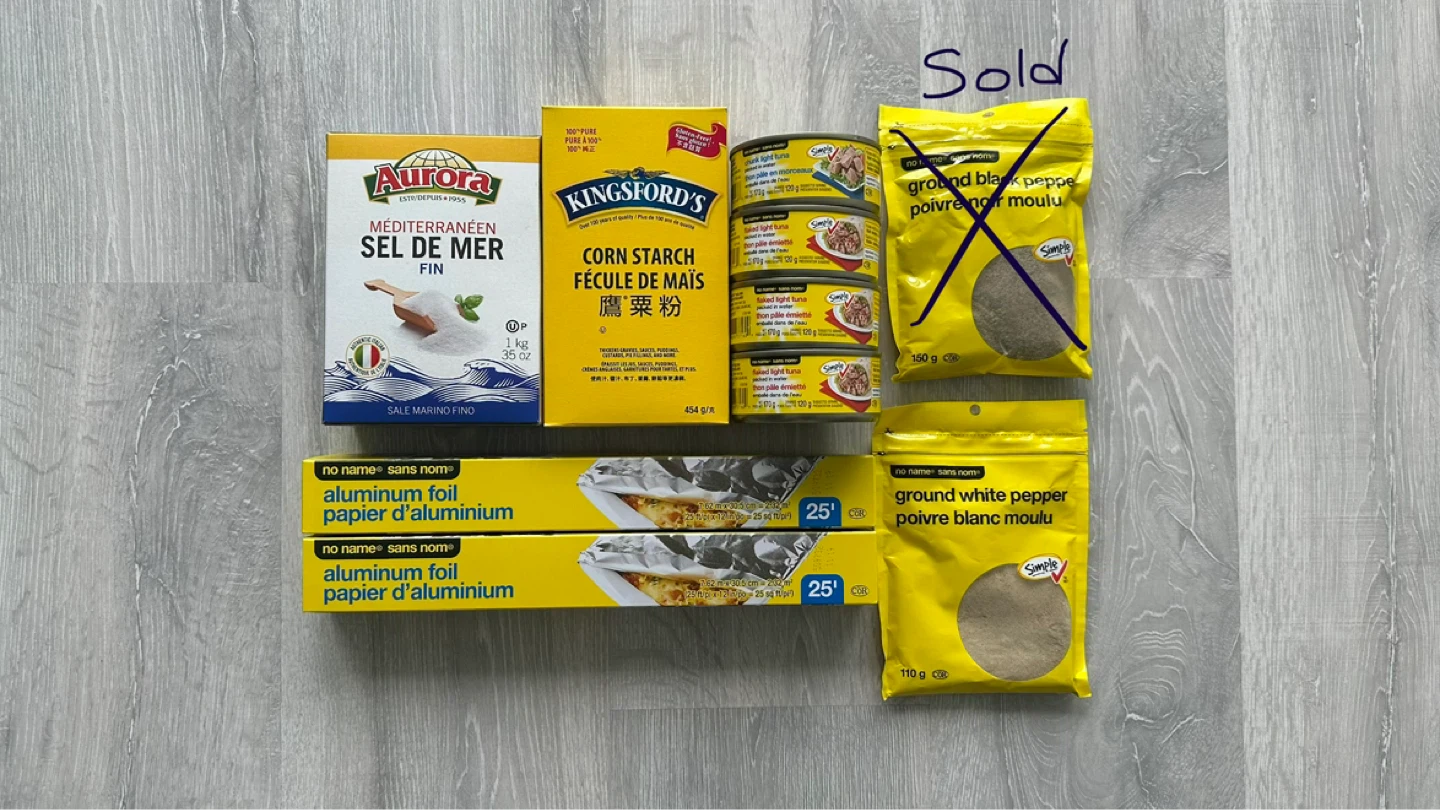 Aurora Sea Salt, Kingsford's Corn Starch, Canned Tuna, & More