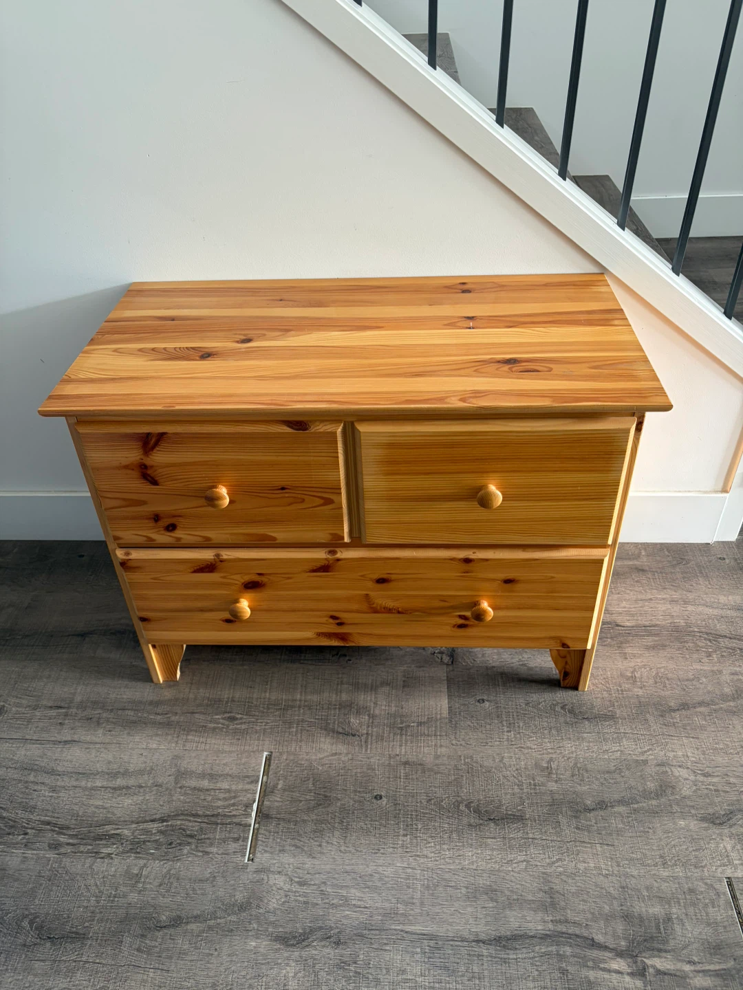 IKEA wooden dresser with 3 drawers