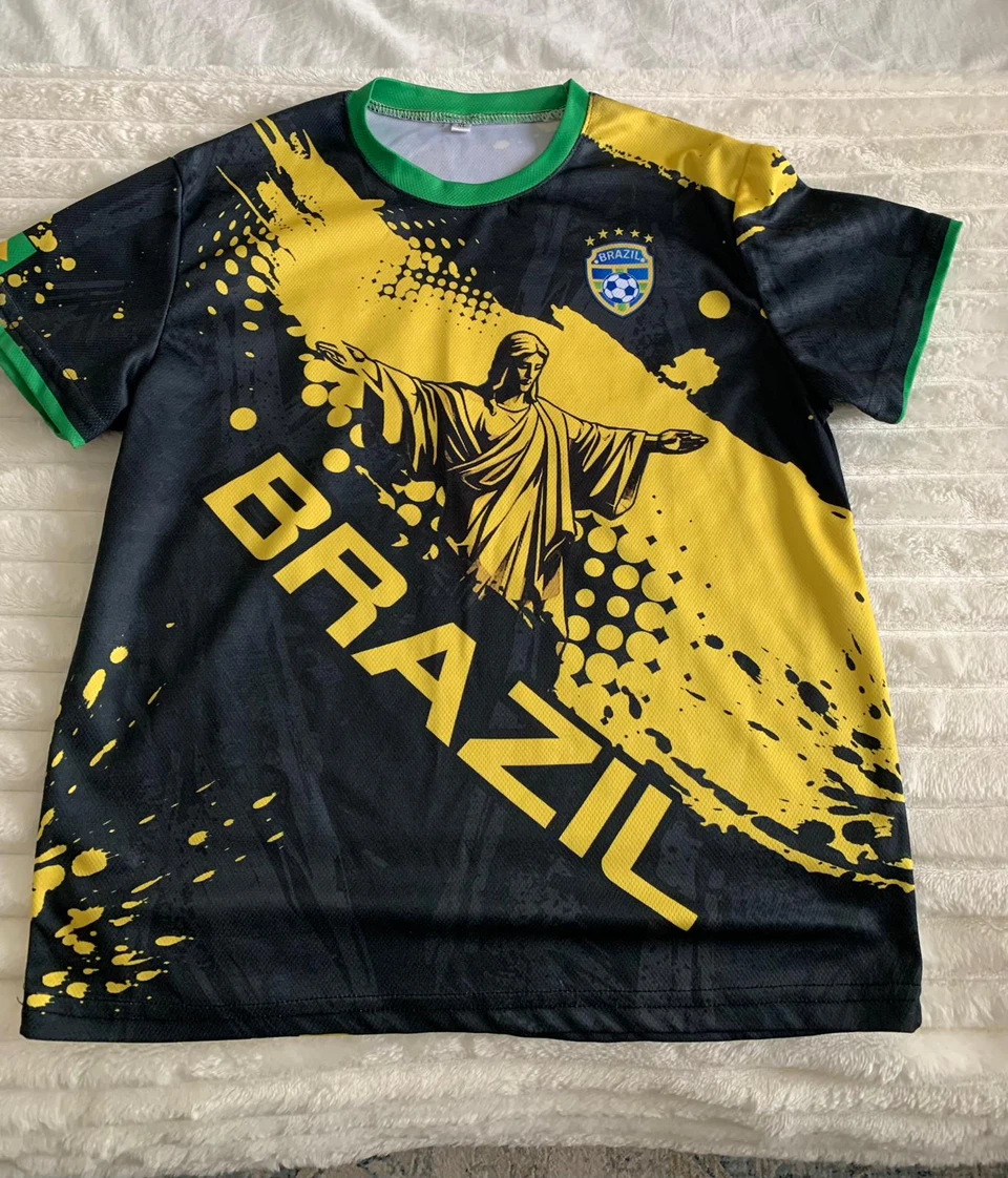 Brazil T-Shirt with Christ the Redeemer Graphic