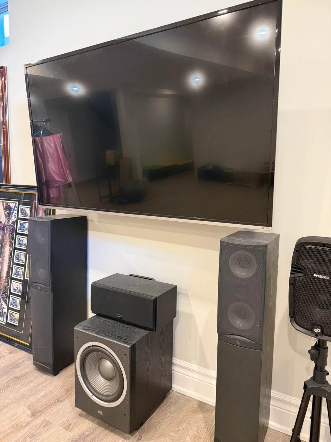 65” tv jbl speakers subwoofer etc