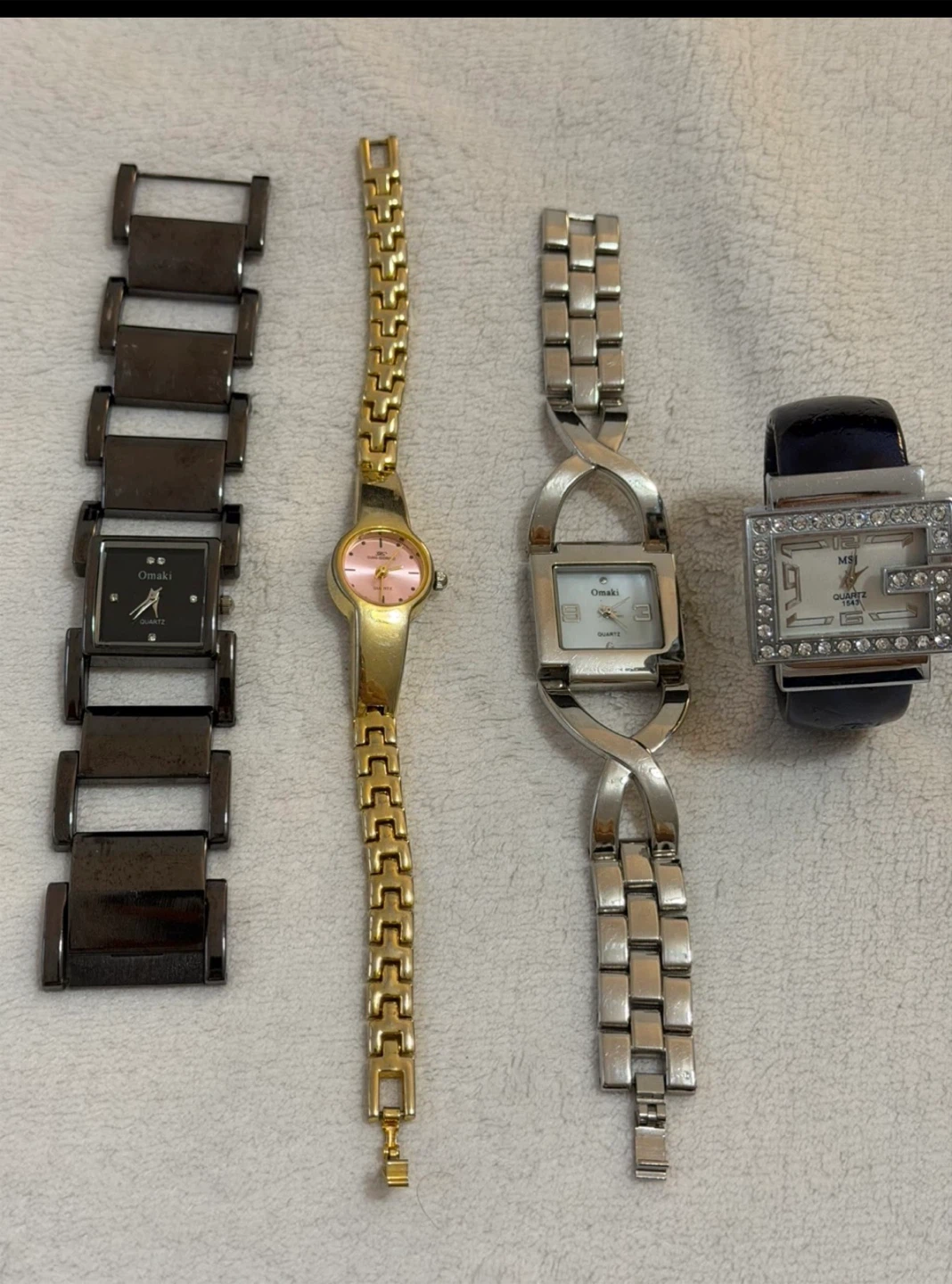 4 Ladies' Watches - Omak, MSI, Gold & Silver Tones