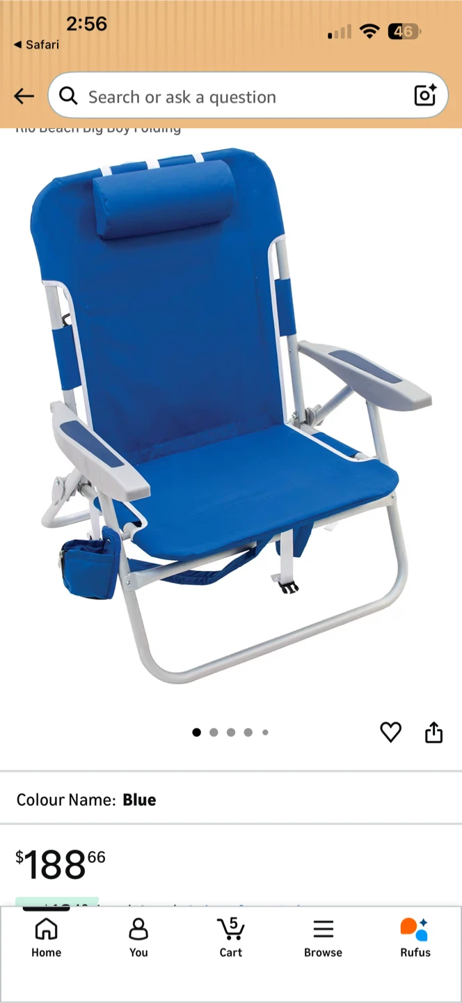 NEW 50% OFF RIO BEACH FOLDING CHAIR PARK CAMP OUTDOOR SPORT - photo 2
