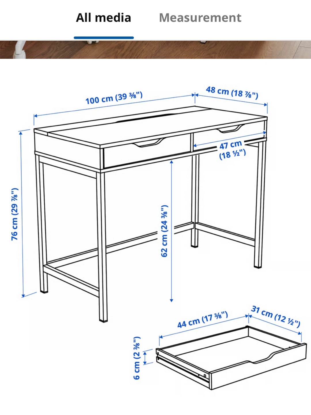IKEA ALEX Desk - White - photo 2