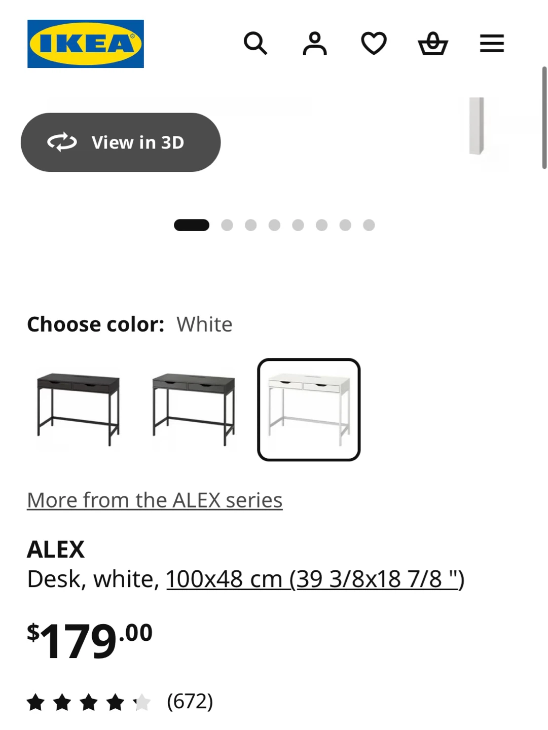IKEA ALEX Desk - White - photo 4