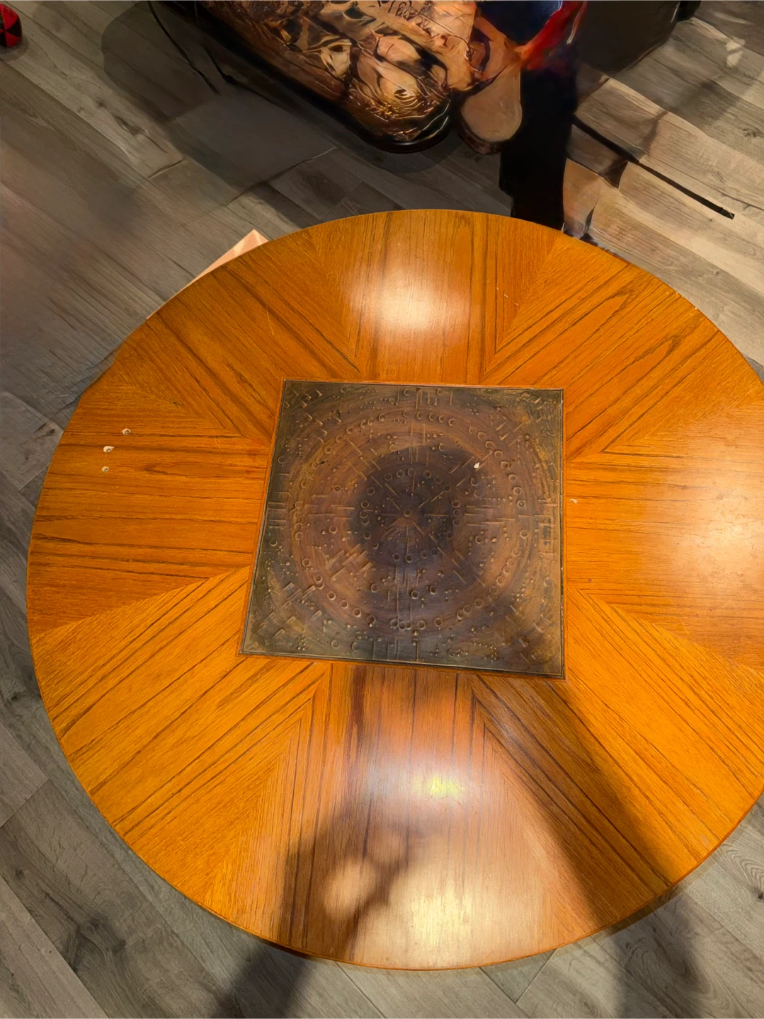 Mid-Century Modern Wood Coffee Table with Tiered Shelf
