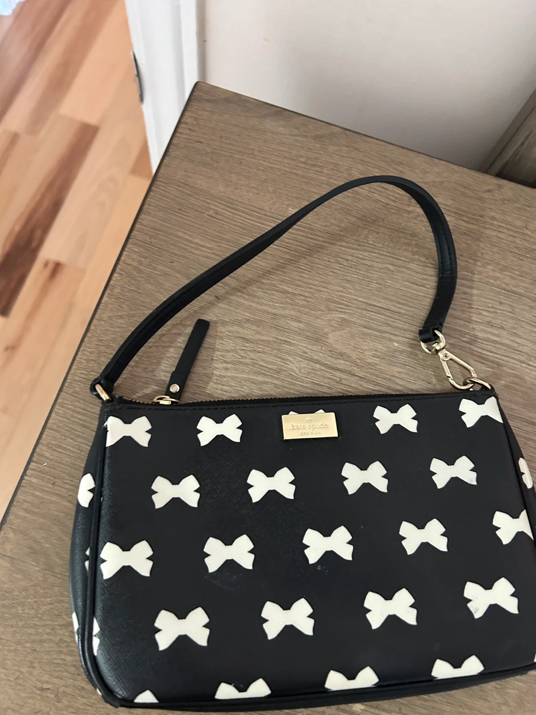 Kate Spade Black & White Bow Clutch