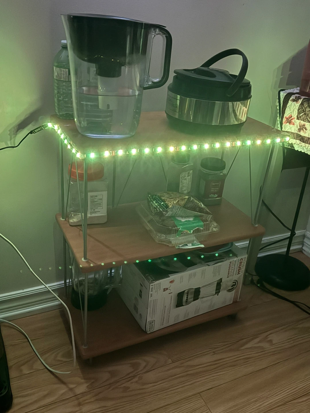 3-Tier Wood and Metal Shelf Unit