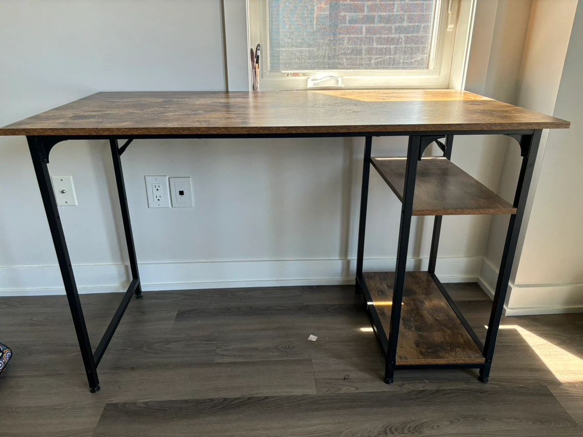 Wood Desk with Shelves