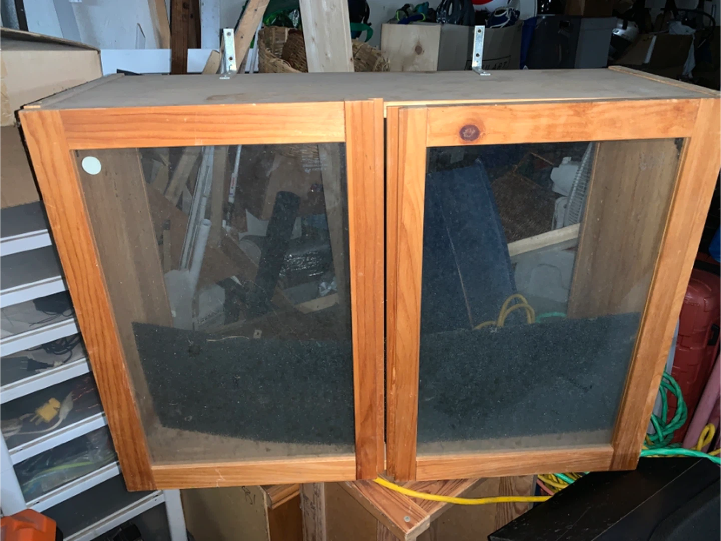 Ikea Wood and Glass Cabinet.