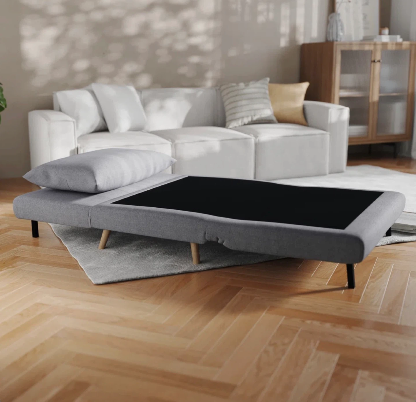 Grey Foldable Chair/Sofa with Pillow - photo 3