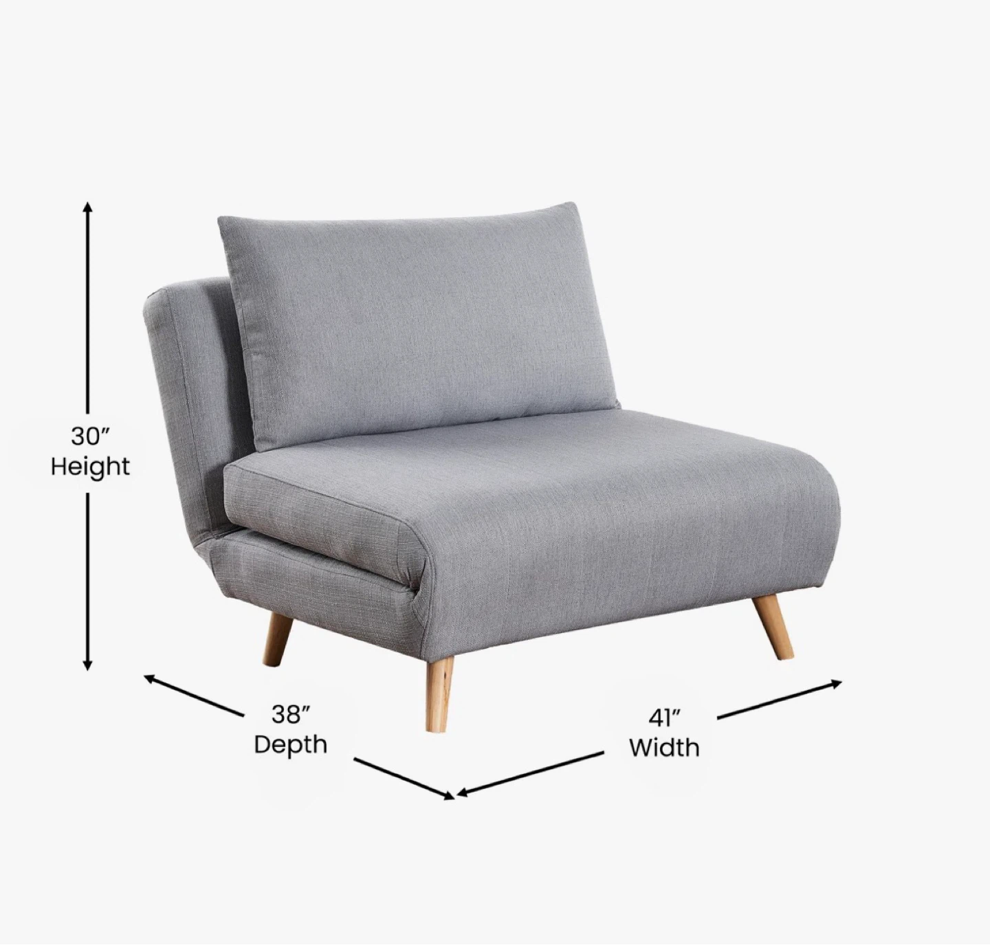 Grey Foldable Chair/Sofa with Pillow - photo 2