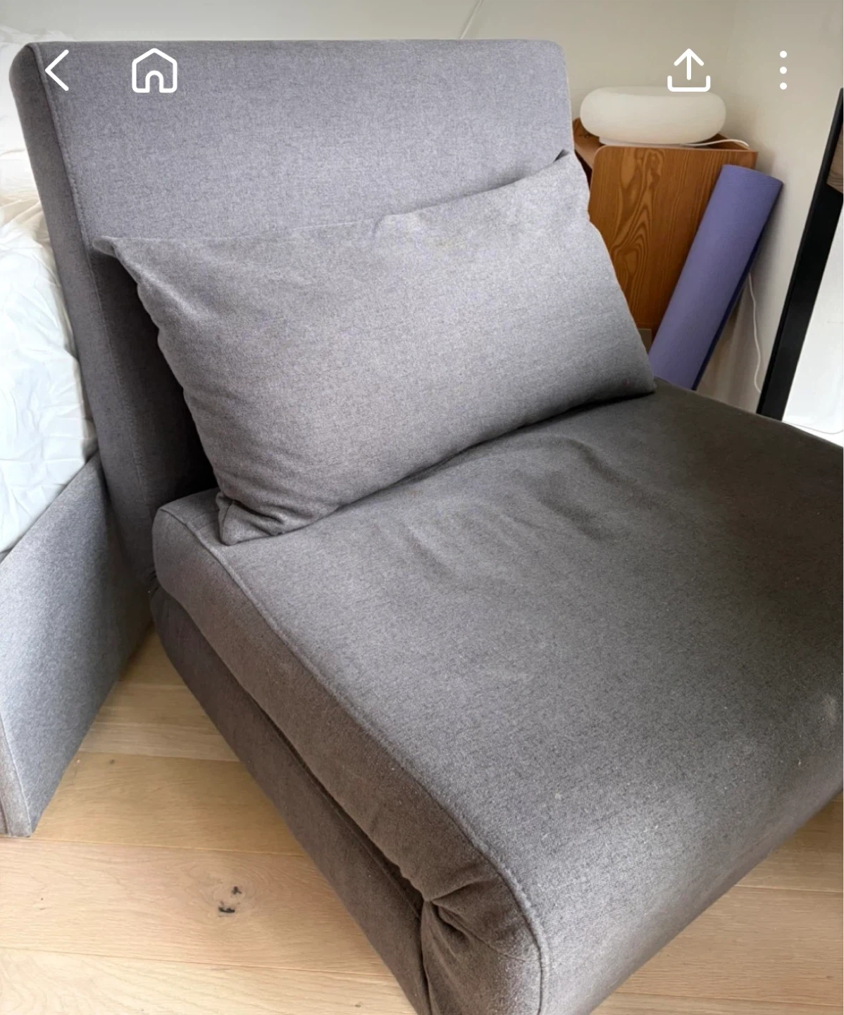 Grey Foldable Chair/Sofa with Pillow - photo 4