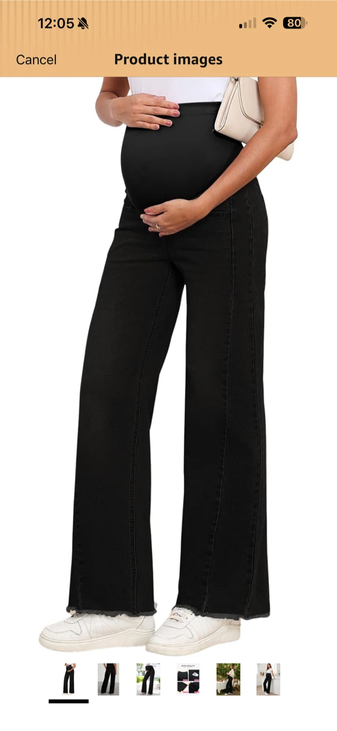 Maternity Wide Leg Jeans - Black