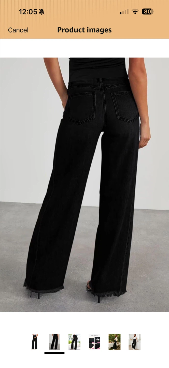 Maternity Wide Leg Jeans - Black - photo 2