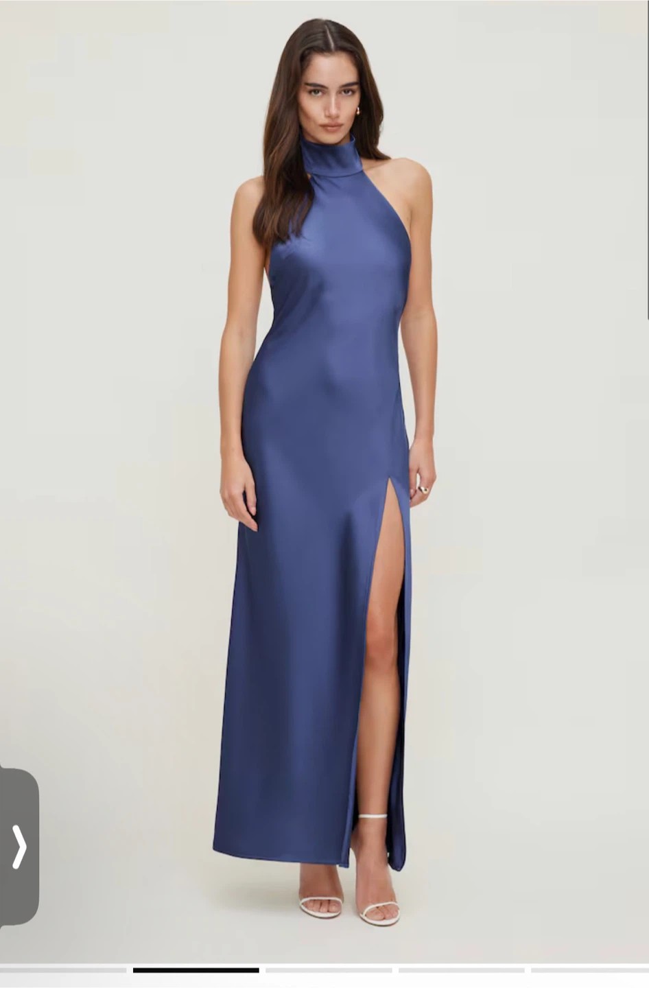 Dynamite Navy Blue Satin Maxi Dress