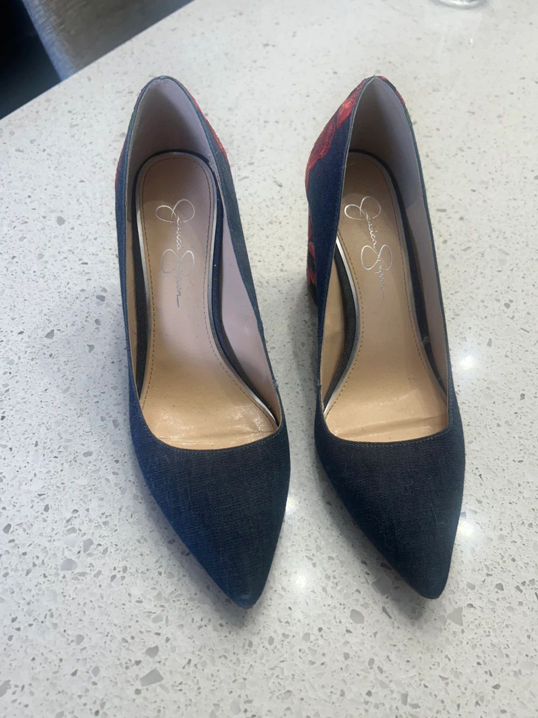 Jessica Simpson embroidered heels size 8/38.5 - photo 2