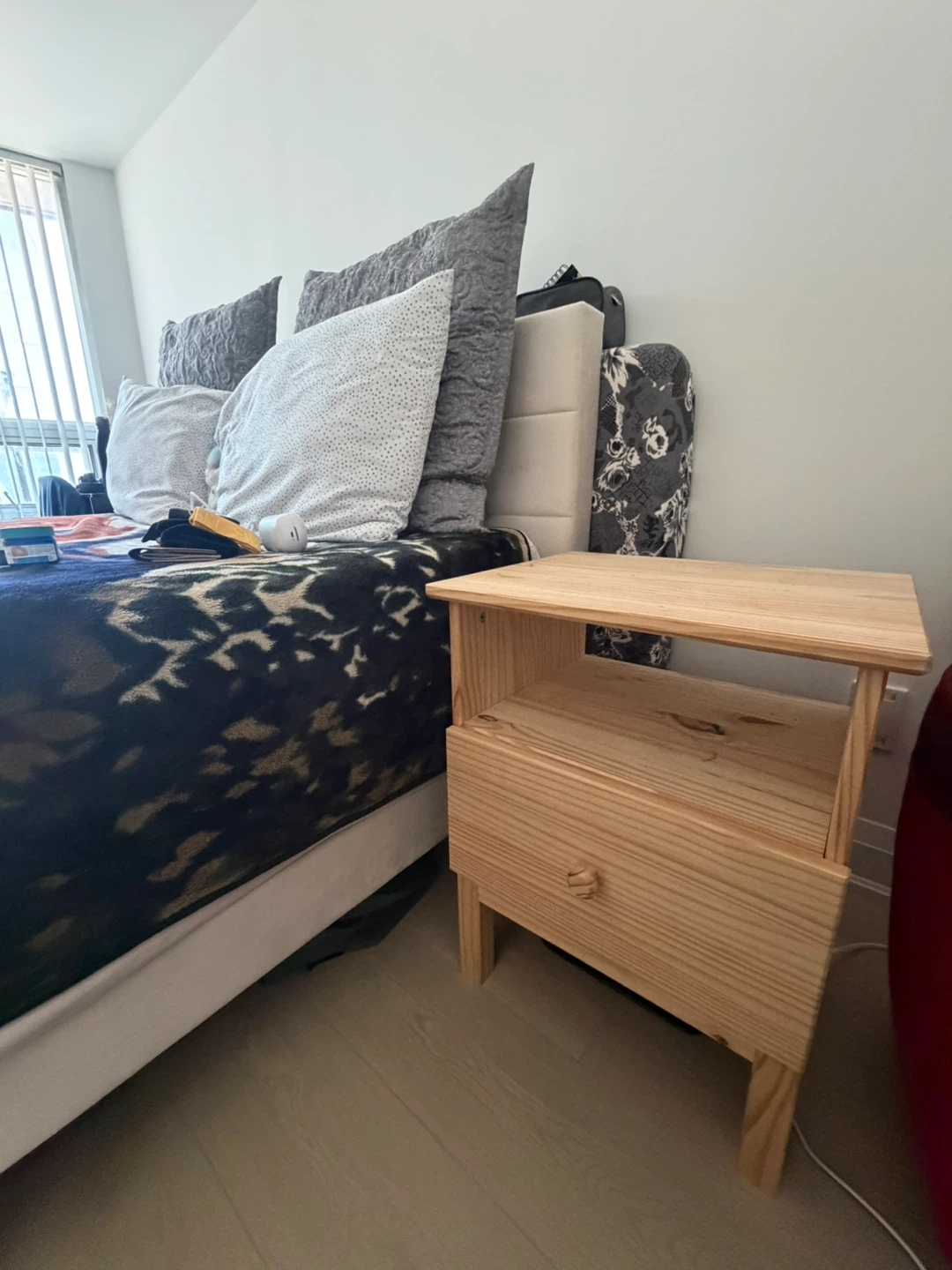 TWO IKEA Solid Pine Wood Nightstand