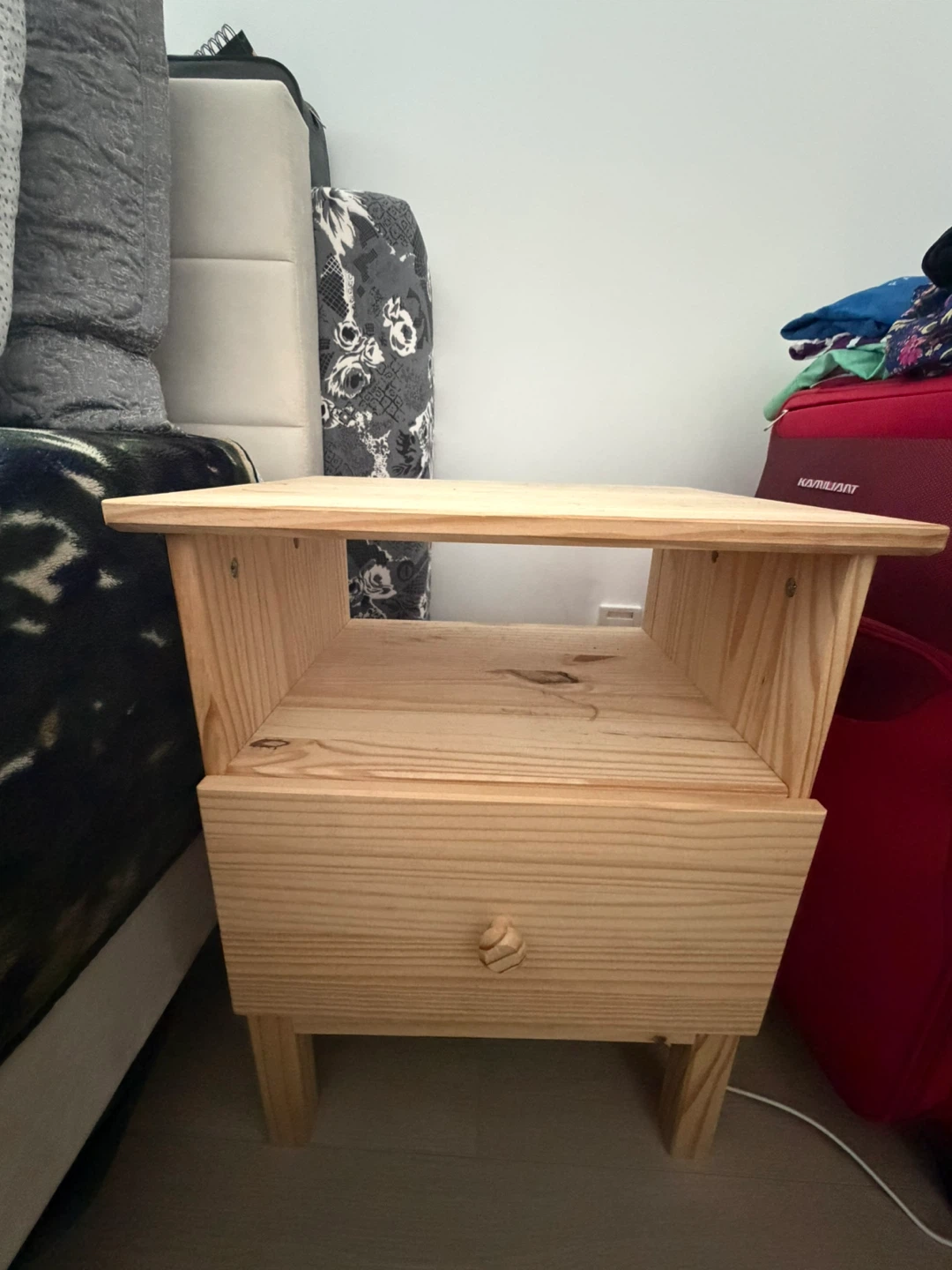 TWO IKEA Solid Pine Wood Nightstand - photo 2
