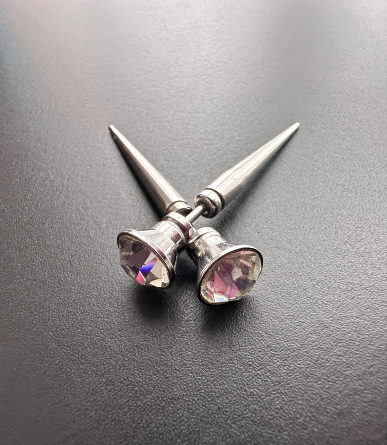 Spike and Crystal Stud Earrings