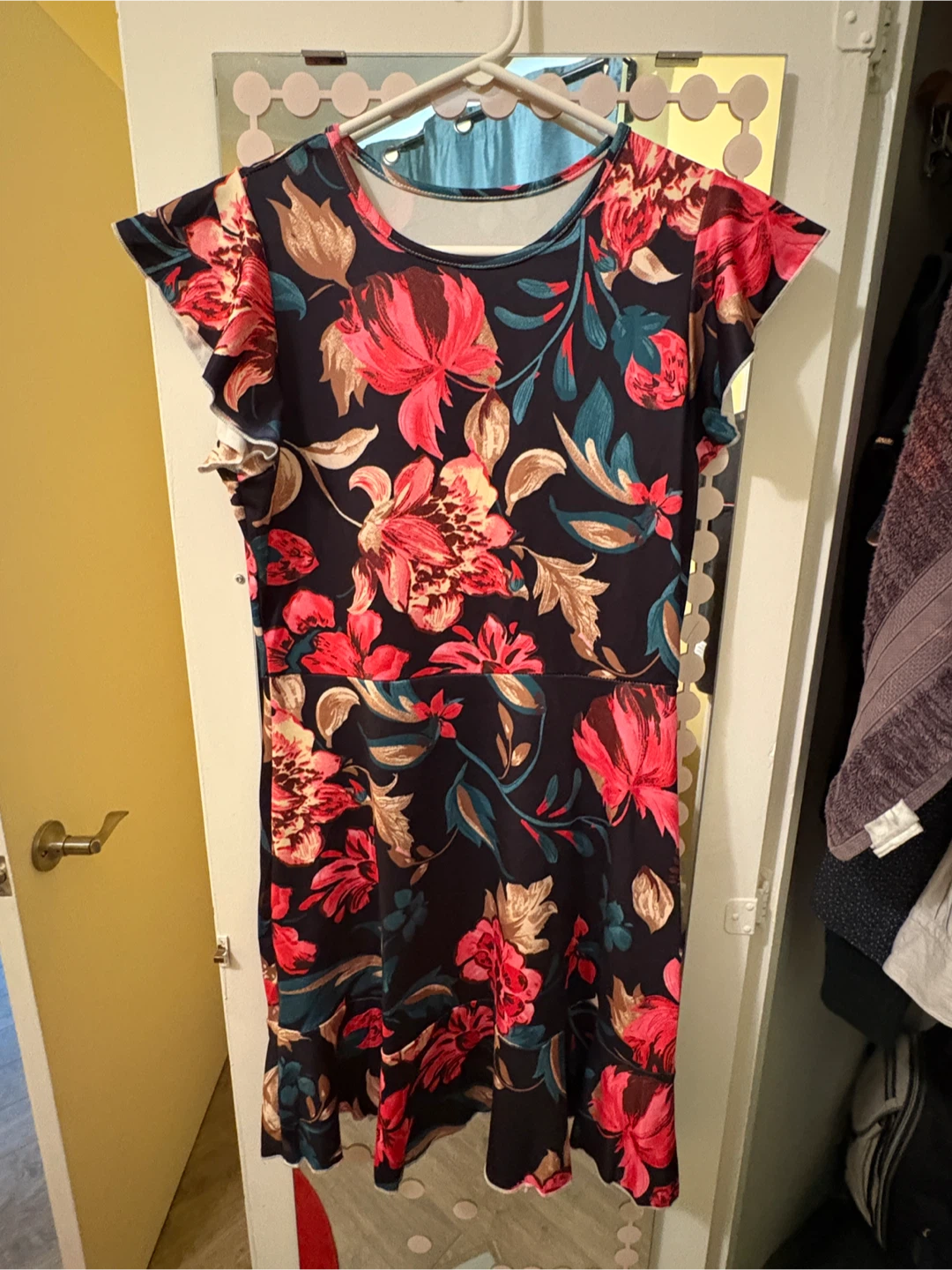 Floral Print Ruffle Sleeve Dress - photo 4