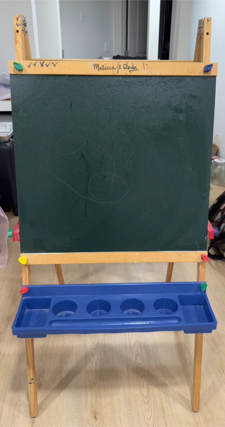Kids Art Easel with Chalkboard and Dry Erase Board - photo 2