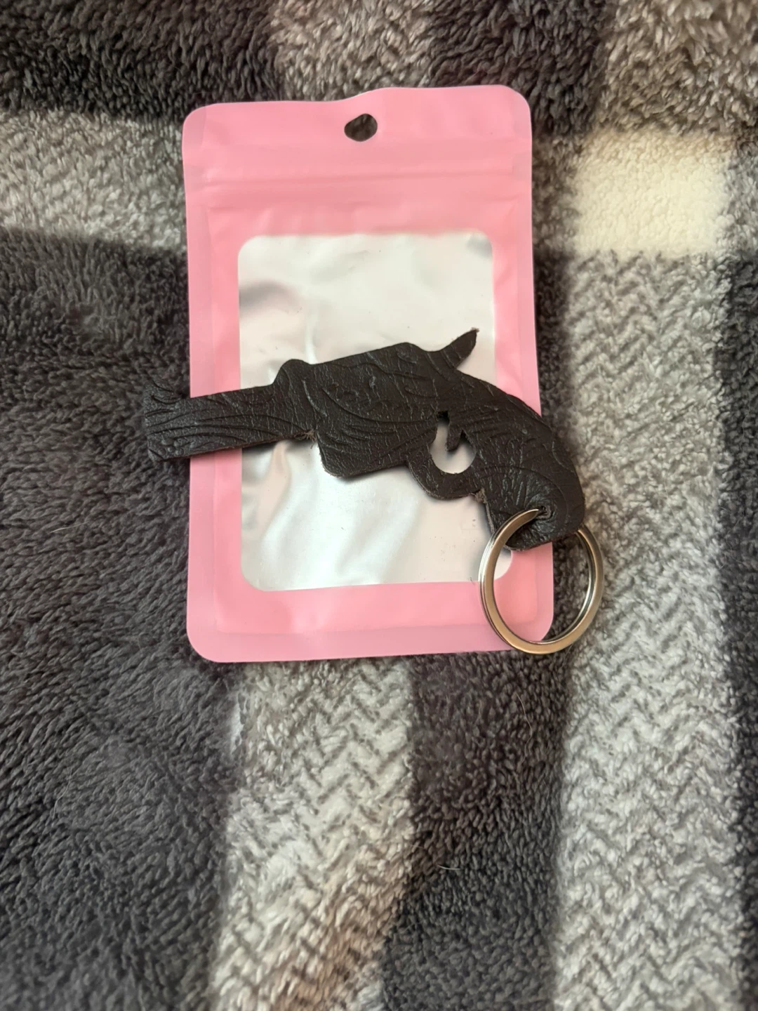 Black Leather Keychain - photo 3