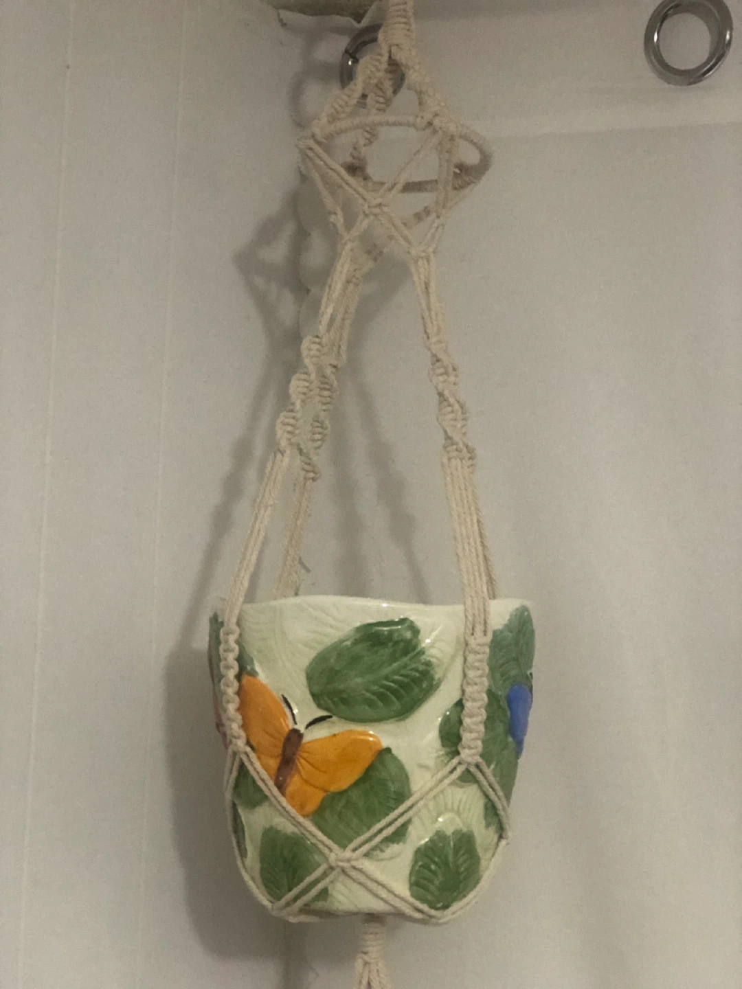 Macrame Plant Hanger with Pot. NEW. - photo 2
