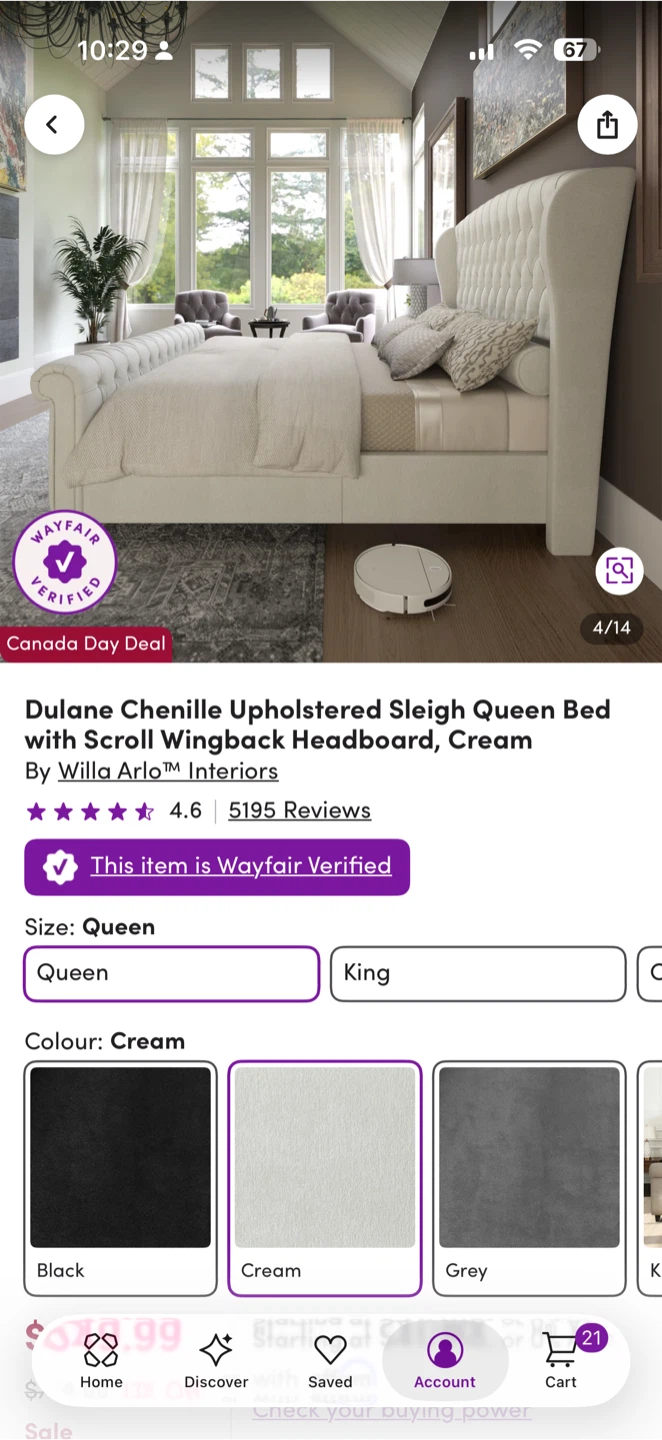 Willa Arlo Dulane Chenille Upholstered Queen Bed - photo 5