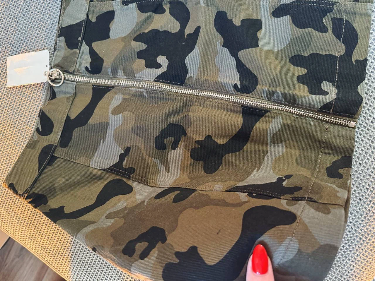 H&M Khaki Military Denim Skirt – Size 8 (M) - photo 5